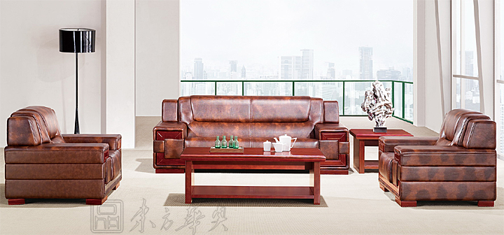 Office Sofa|Traditional Leather Sofa|Office Furniture|Traditional Leather Sofa|真皮沙发 CG-CTZPSF-05