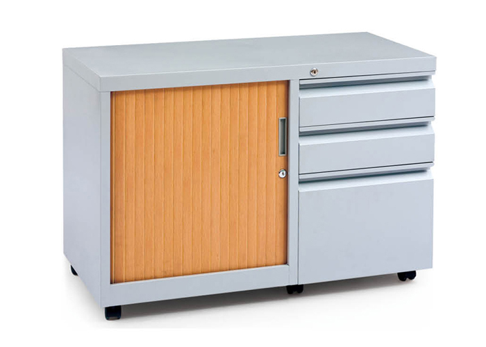 Steel Furniture|Steel Cabinet|Office Furniture|Floor cabinet with rolling door and 3 drawers|卷门柜,文件柜 CG-XL-114A